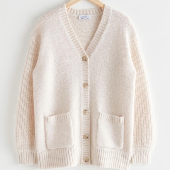 & Other Stories Wool Blend Oversized Cardigan - Picture 1 of 9